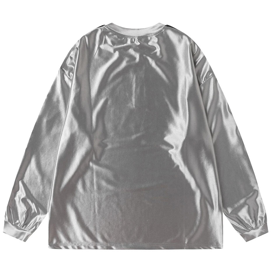 Y2K streetwear hip-hop long sleeved T-shirt Harajuku oversized T-shirt mens printed striped loose T-shirt 241112