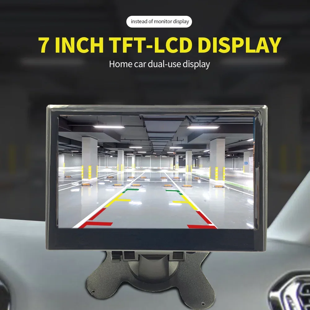 7 Inch Car Monitor TFT LCD Color Screen Car Rear View Camera Safe Parking Reversing Rear-view Display Monitor Support Car Camera