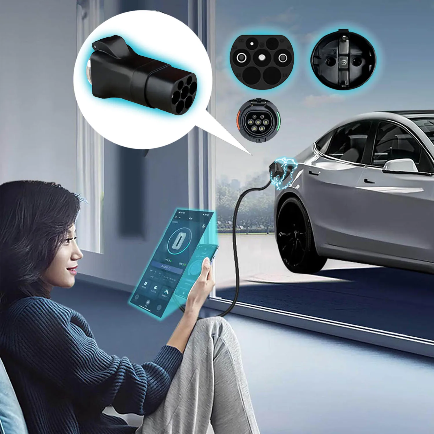 Not a TYPE2 carElectric Car Side Discharge Plug EV GBT 16A Charger adapter with EU Socket Outdoor Power Station needsupports V2L 23f01