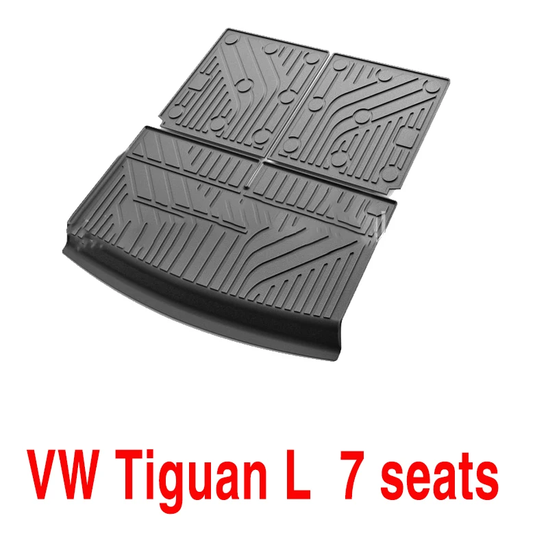 Car Trunk Mat for VW Tiguan L Allspace 2017~2023 7 Seats Easy Clean Auto Rear Cargo Tray Trunk Mats Car Accessories 1557d