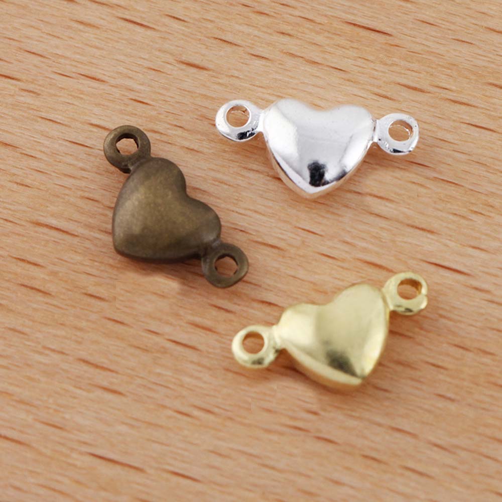 pcs mm Brass Peach Heart Connectors Charms Base Parts For Jewelry DIY Making Handmade Bracelets Pendants Accessories 5