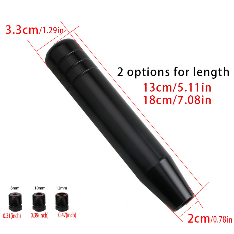 Universal Auto cm Length Manual Car Gear Shift Knob Aluminum Racing With Adapters 5
