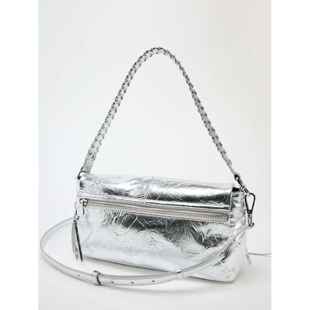 2024 summer new women's senior sense sier bow decoration clamshell metal tie pleated shoulder bag