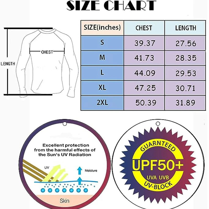 Mens Long Sleeve UPF 50 Rash Guards Diving UV Protection Lightweight T-Shirt Loose Fit Swimming Quick Drying Surfing T-Shirt 241112