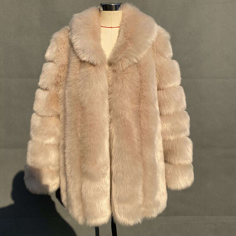shanshi fur coat women Strength Winter New Women's Imitation Fox Medium Long Fashion Fur Coat