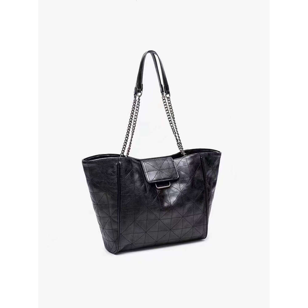 Women's New black soft Tote hand bill shoulder bucket all-matching large capacity shopping bag