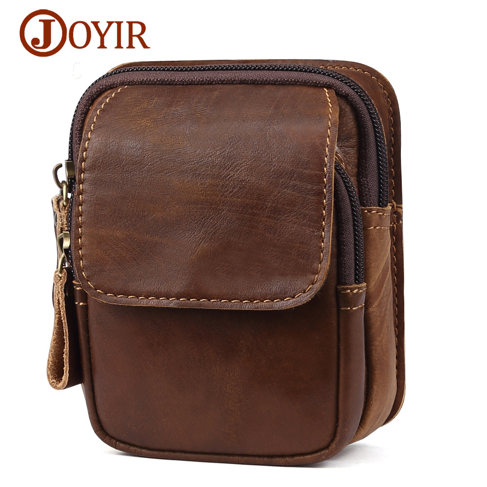 Packs For Waist Men Zipper Men's Genuine Leather Hip Bag Travel Fanny s Pack Male Small s for man 51003