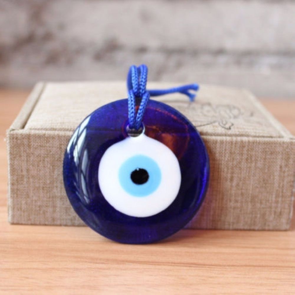 Blue Evil Eye Amulet Car Pendant Turkish Glass Lampwork Trendy Home Office Lucky Charm Pendant Interior Decor Auto Accessories