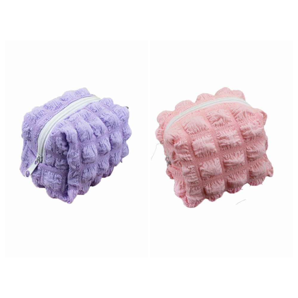 Korean Style Pleated Cloud Coin Purse Cute Bubble Plaid Square Lipstick Bag Wallet Girls 293ec 5 15cec