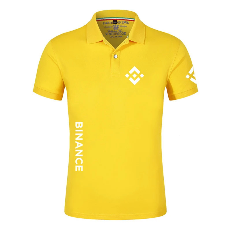 Binance Crypto Mens Summer Print Polos Shirts Casual Harajuku Cotton Comfortable Shorts Sleeves High Quantity Tops 240402
