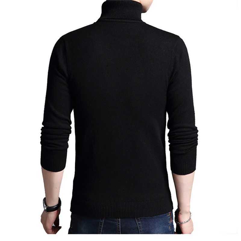 TFETTERS 2024 ultra-thin thick mens basic coat turtle neck sweater mens black sweater knitted long sleeved ultra-thin sweater W2411111