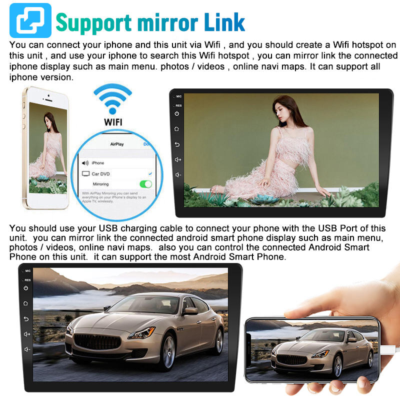 2 Din Android 2+32G 10 Inch Car Radio Autoradio 2 Din Universal Stereo WIFI GPS Multimedia Player For Nissan Toyota Kia VW
