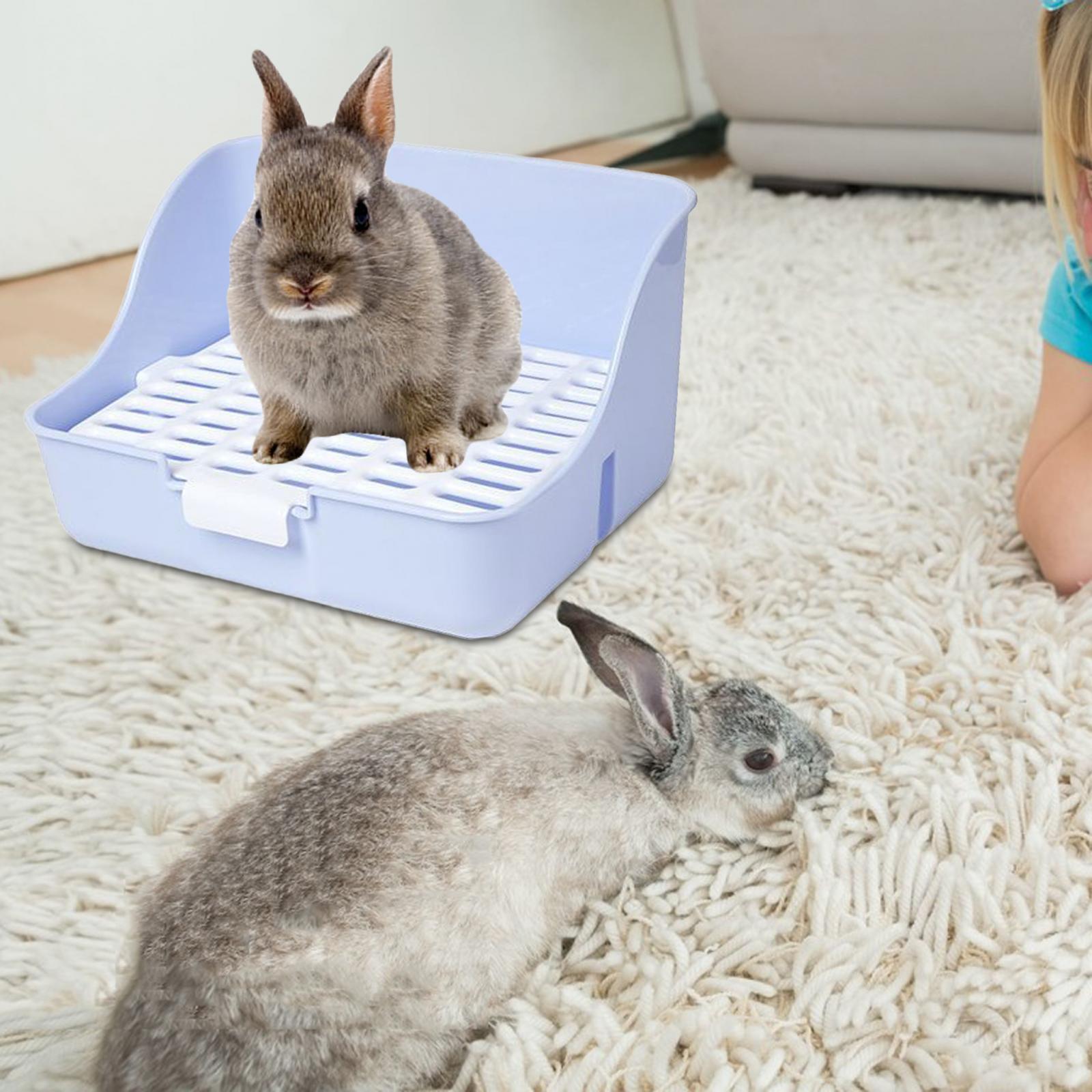Rabbit Litter Box Detachable Pee Tray Portable Bedpan Pet Toilet for Hamster Small Animals Chinchillas Pet Supplies Bunny