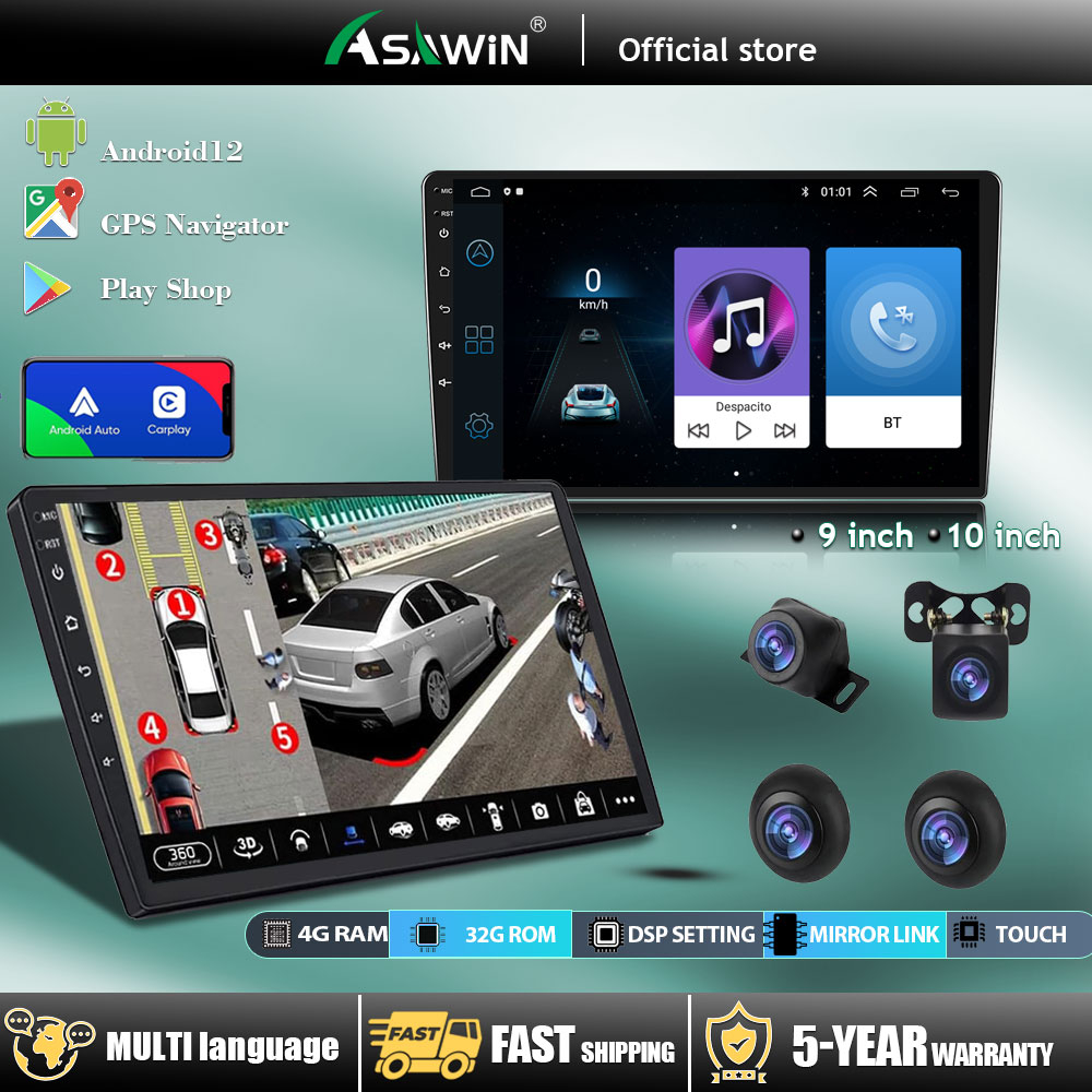 Car Radio Android Player with 360 Camera 8 Core 4G+32G DSP Car System Car Player Support WIFI GPS Bluetooth RDS Radio Kereta