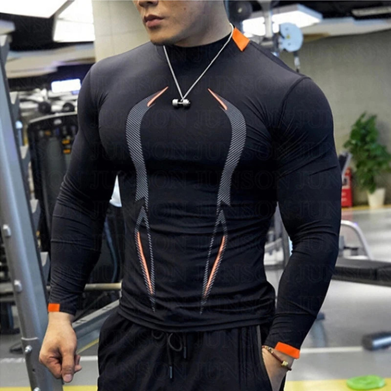 Oversize Men Long Sleeve t Shirt Compression Gym Tshirts Man Quick Dry Sport Running Shirt Training Fitness Top Gym Clothing 8XL 241112