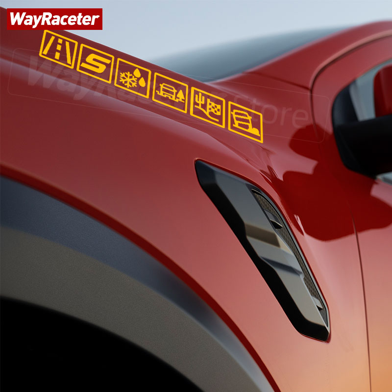 Reflective Door Trunk Side Window Sticker Terrain Response Icons Graphics Vinyl Decal For Ford F-150 Ranger Raptor Accessories