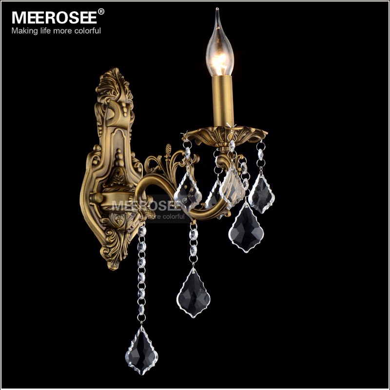 Modern Crystal Wall Light 1/2/3/ Arms Bronze Color Zinc Alloy Crystals Sconces Lamps Lustres Wall Brackets Home Lighting for Bedroom Living Room Dinin