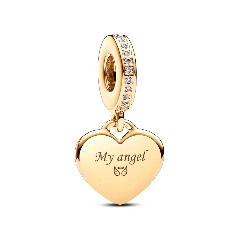 2024 New 14K Gold Silver Love Letter Envelope Dangle Charm Bead Fit S925 Snake Bracelets Women Jewelry Gift DIY