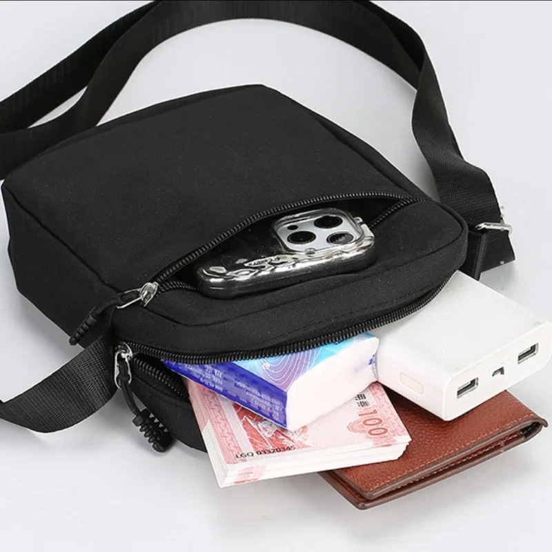 Oxford Shoulder Bag Durable Mini Black Mobile Phone Waist Pack Men Crossbody Bags Man Handbag 241111