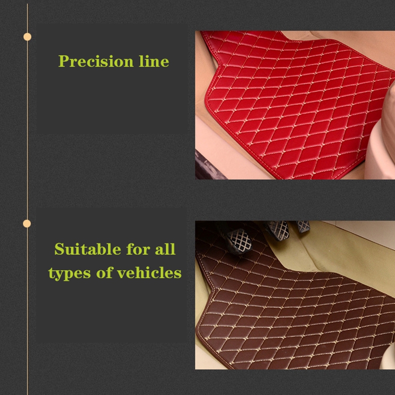 Universal Floor Mats PU Leather Auto Foot Pad 5Pcs Set Protector Automobile Interior Carpet Waterproof Car Accessories