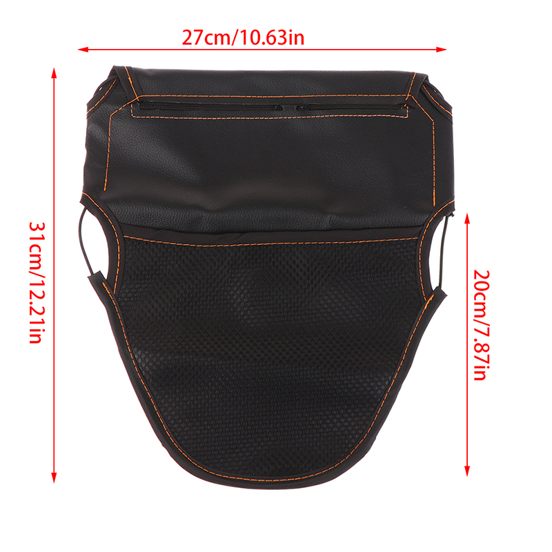 Motorcycle Scooter PU Leather Under Seat Storage Pouch Bag Dual Pockets Organizer