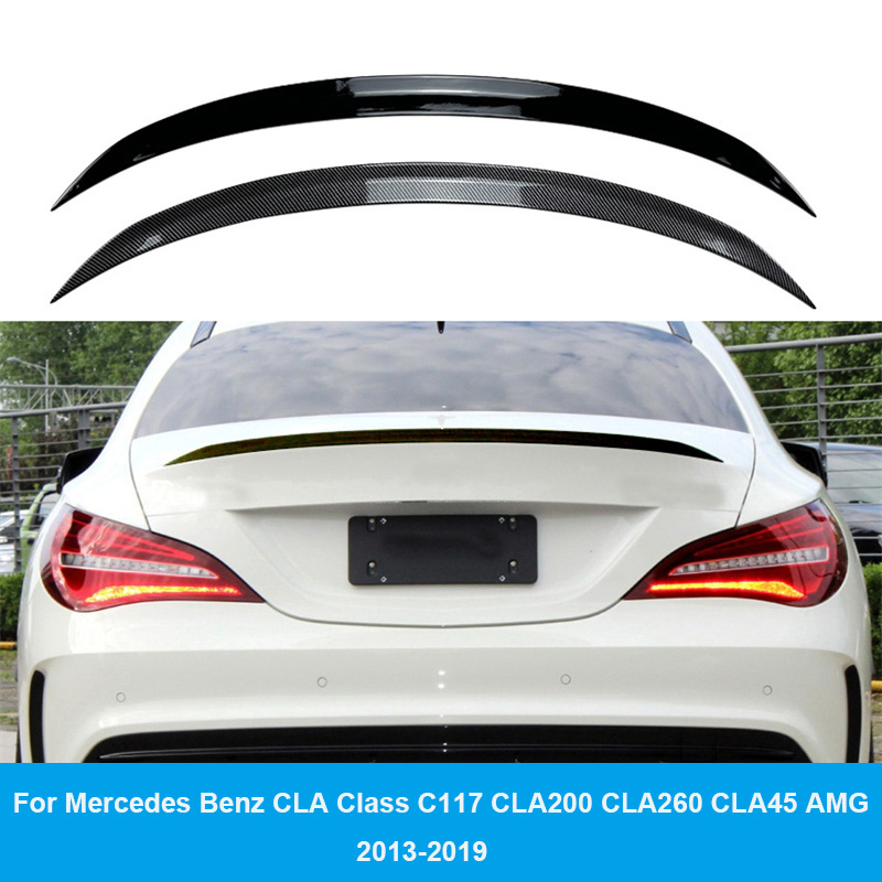 Glossy Car Rear Trunk Spoiler Wing Lip For Mercedes Benz CLA Class C117 CLA200 CLA260 CLA45 AMG 2013 - 2019 Tail Tailgate Lip f723e