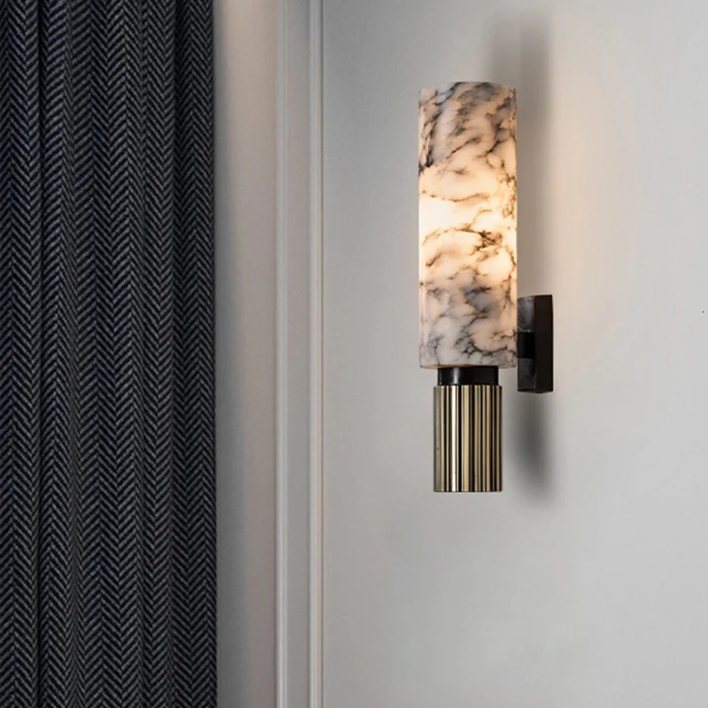 Modern natural marble wall lamps living room and bedroom decorations LED lamps retro Sconce home applications 241111