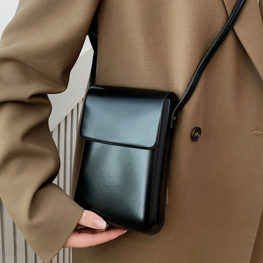 Flap Crossbody Bags Women Luxury Mini PU Leather Shoulder Purses and Handbags for Girls Ladies Phone Simple Solid Designer Bag