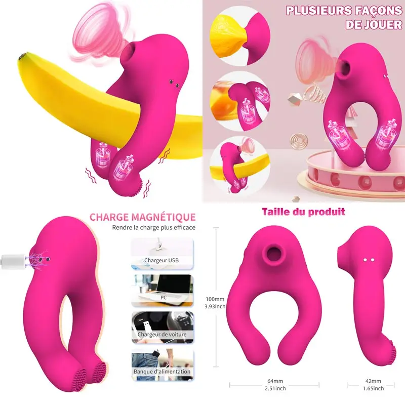Hand Free Erotica Gadgets For Men Without Hands Penis Ring Blocker Wearable Nipple Nipple Couple's Ring Women Vibrator Hand
