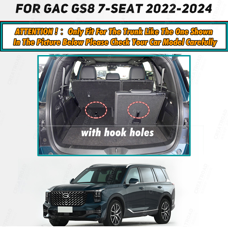 Auto Full Coverage Trunk Mat For GAC Trumpchi GS8 7-Seat 2022-2024 23 Car Boot Cover Pad Cargo Interior Protector Accessories d1bf6