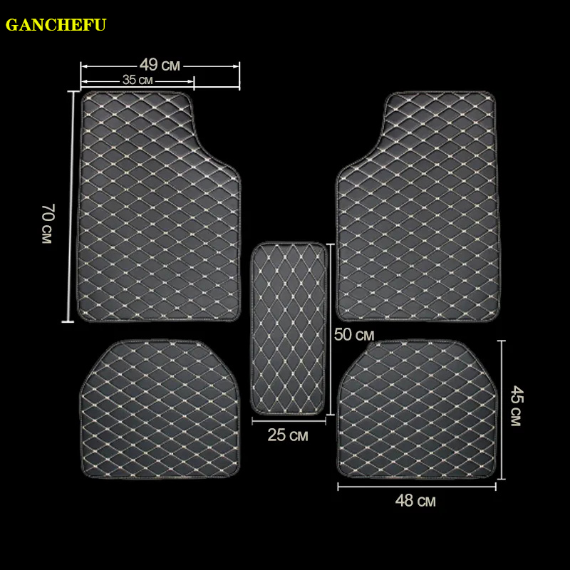Universal Floor Mats PU Leather Auto Foot Pad 5Pcs Set Protector Automobile Interior Carpet Waterproof Car Accessories