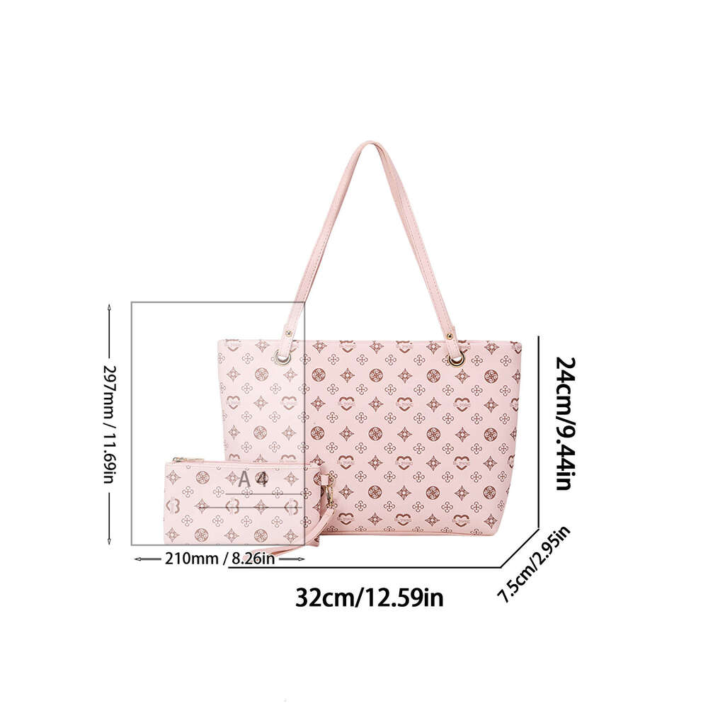 Large capacity shoulder two-piece set 2024 new handbag European Tote bag ladies