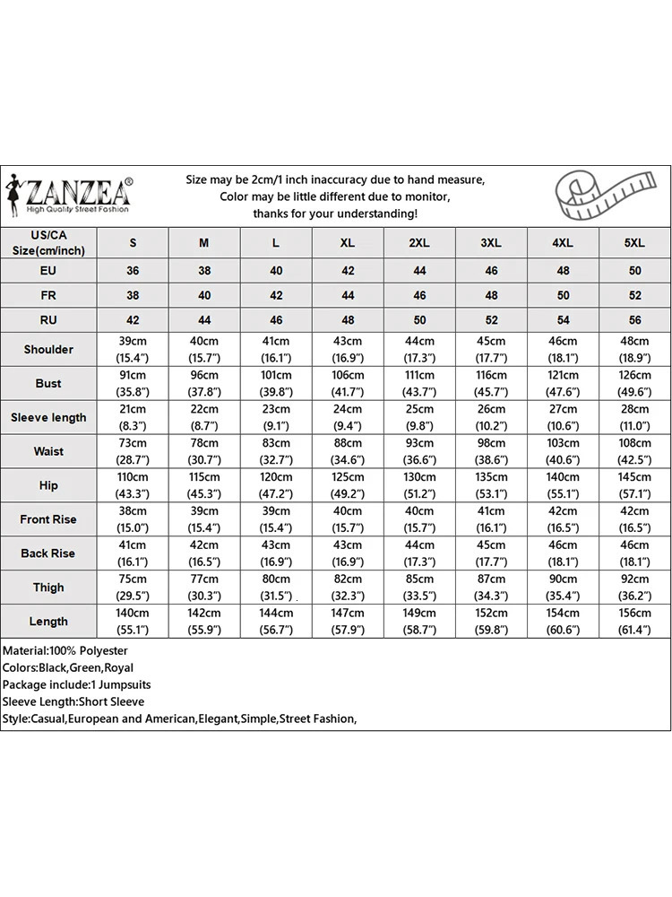 ZANZEA Summer Overalls Womens Elegant jumpsuit Holiday casual short sleeved long sleeved jumpsuit 241112