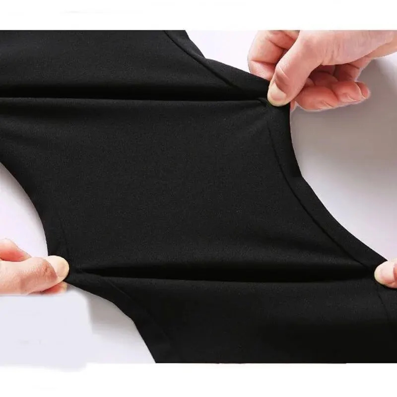 Mens Elastic Straight Pants Business Casual Long Suit Male Formal Trousers Solid Colors Black BLue Plus Size 38 40 241111