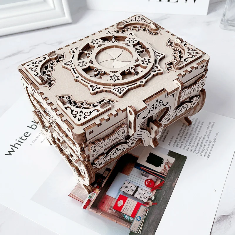 3D DIY Wood Puzzle Jigsaw Vintage Pendulum Owl Clock Ferris Wheel Model Set Creative Assembled Puzzle Toys Gifts For Adults Gift