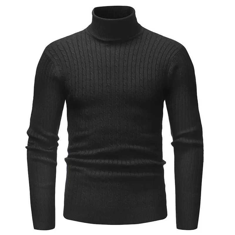 New mens solid color turtle neck striped sweater warm and casual floral sweater in 4 colors W2411111