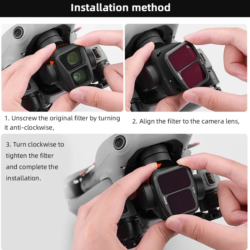 BRDRC Lens Filter Set for DJI Air 3 Gimbal Camera UV/CPL/ND8/16/32 Optical Glass Neutral Density Filter Kit Drone Accessories 01ab1