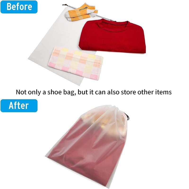 12/10pc Transparent Frosted Drawstring Bags Travel Waterproof Makeup Pocket Shoes Clothes Portable Underwear Organizer Pouch Bag 145f7 f4b1c