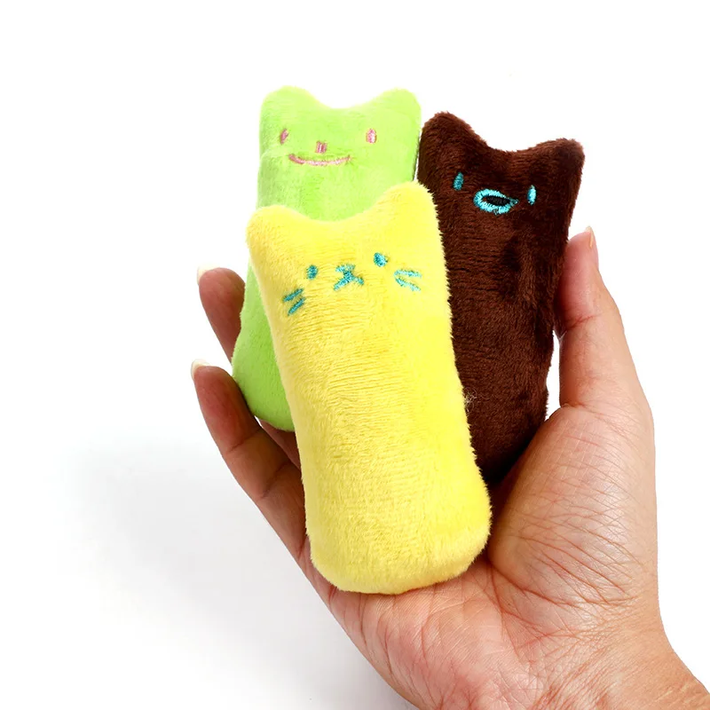 Teeth Grinding Catnip Toys Funny Interactive Plush Cat Toy Pet Kitten Chewing Vocal Toy Claws Thumb Bite Cat mint For Cats