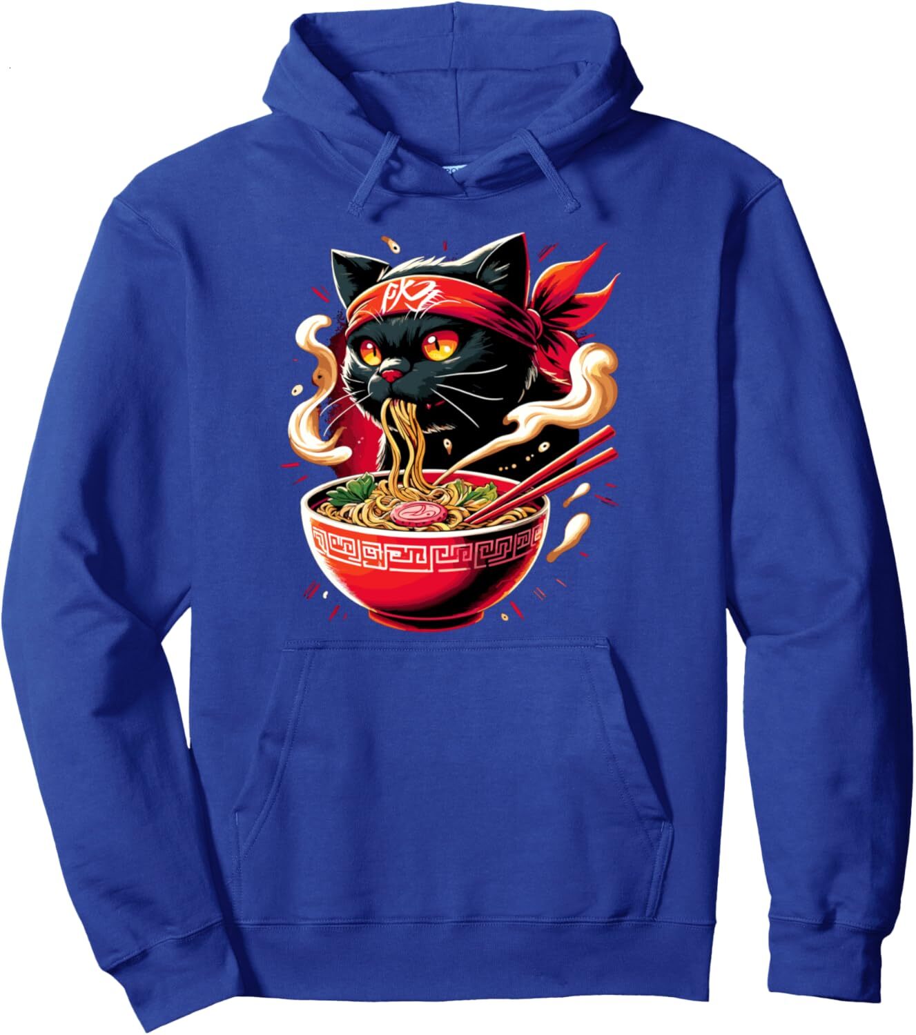 Hoodie for Mens Womens Cat Ramen Noodle Japanese Anime Manga Kawaii Cat Pullover Hoodie Graphic Hoodies sweatshirt