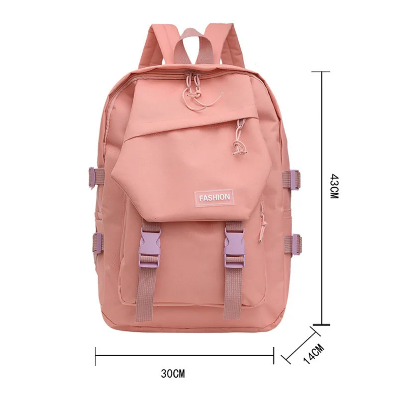 Simple backpack large capacity travel bag solid Harajuku student backpack womens backpack unisex version 241111