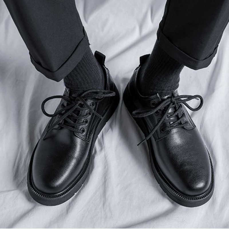 Men Dress Shoes New Thick Soled Mens Big Head Casual Shoes British Style Casual Small Leather Shoes Shoes 241009