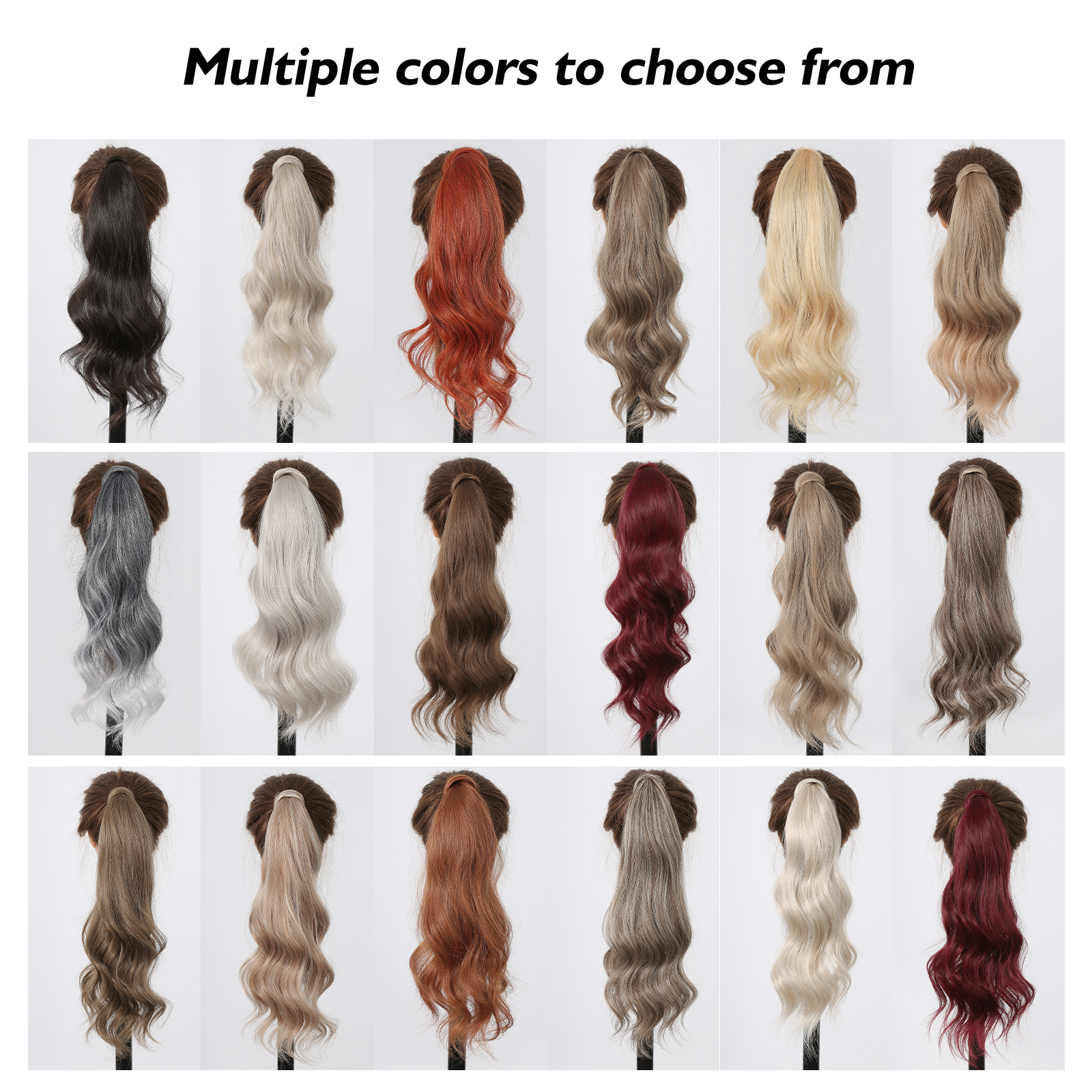 HAIRCUBE Synthetic Long Flexible Wrap Around Ponytail Hair Extensions for Women Black Natural Wavy Pony Tail Hairpiece Daily Use 83417 5 80939