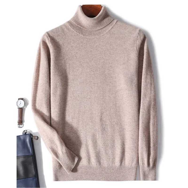Mens Turtleneck mink cashmere sweater mens 2024 autumn and winter plus size loose knit sweater to keep warm mens skydiving W2411111