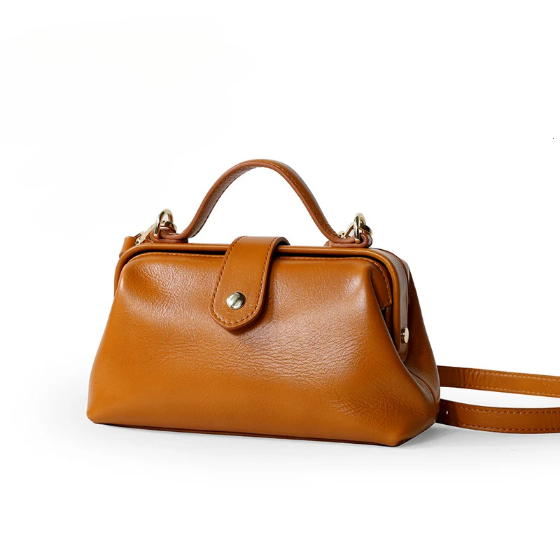 New Women High Quality Waterproof Genuine Leather Messenger Lady Minimalist Doctor Handbag Girls Crossbody Shoulder Bag Genuine Leather BagVoyage