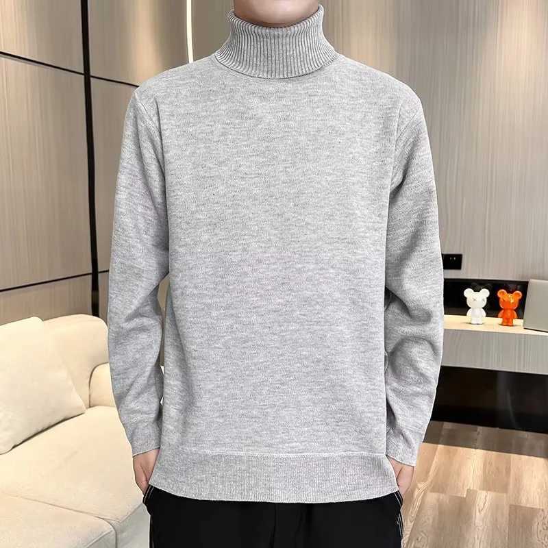 Mens knitted fabric turtle neck hot selling sweater classic pocket color long sleeved zipper comfortable holiday party sweater W2411111