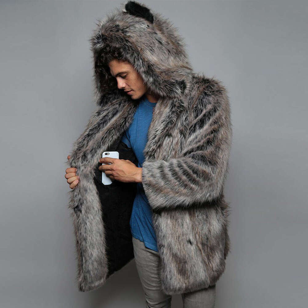 shanshi fur coat women New autumn and winter faux warm mink coat for men mid to long length coat fur jacket