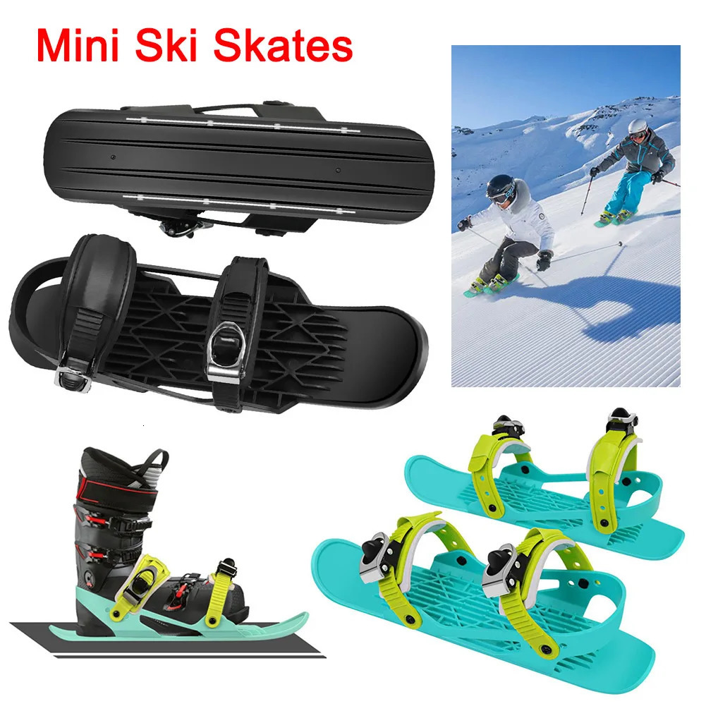 Skis Boots Skiboards Mini Short Ski Skates Snowskates Winter Outdoor Sports Shoes with Storage Bag for AdultsChildren 241112