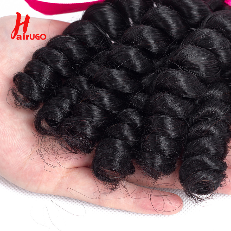 HairUGo Funmi Human Hair Bundle Brazilian Hair Weaving Double Weft Bundles Weave 10-28 inch Non-Remy Human Hair Extensions 9d08a