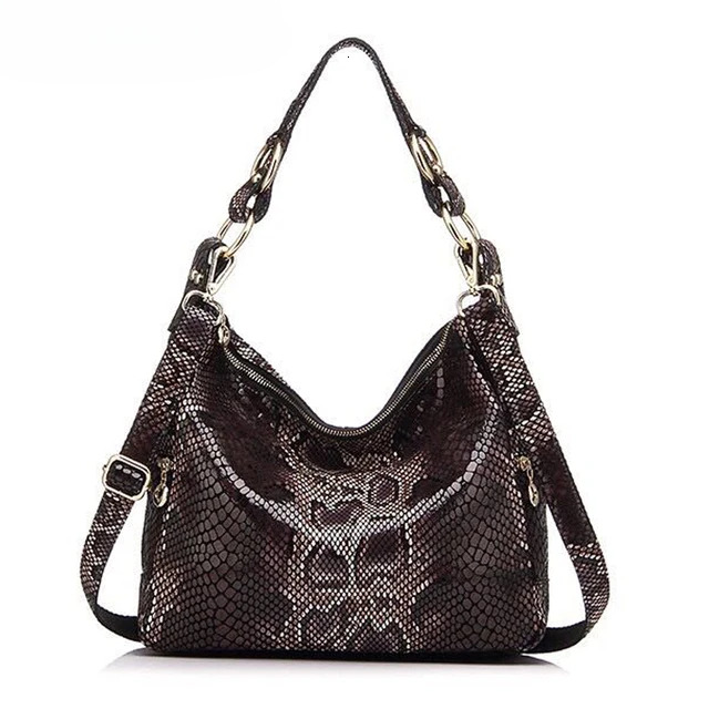 100% Real Lady Snake Bags Shiny Serpentine Emed Genuine Leather Handbags For Women Genuine Leather Serpentine BagVoyage